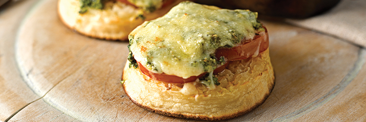 Cheese, Tomato and Pesto Crumpets | Recipes | Warburtons Gluten Free